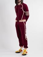 Casablanca - Racing Tapered Striped Velour Track Pants - Burgundy