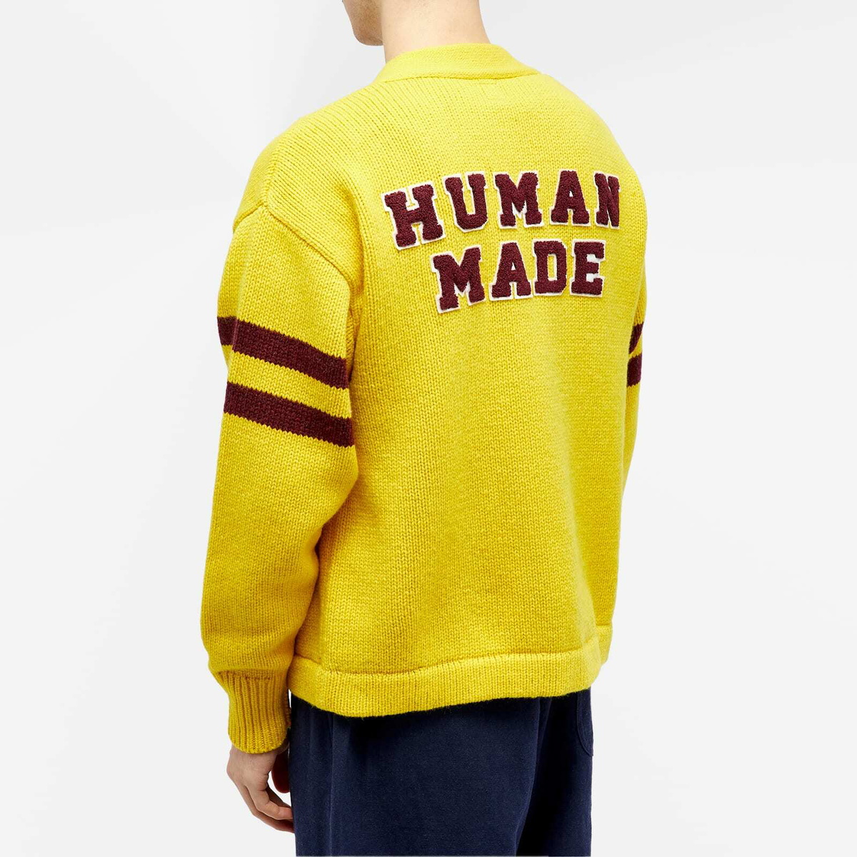 Human Made Men's Low Gauge Knit Cardigan in Yellow Human Made