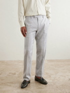 Mr P. - Straight-Leg Linen and Wool-Blend Suit Trousers - Gray