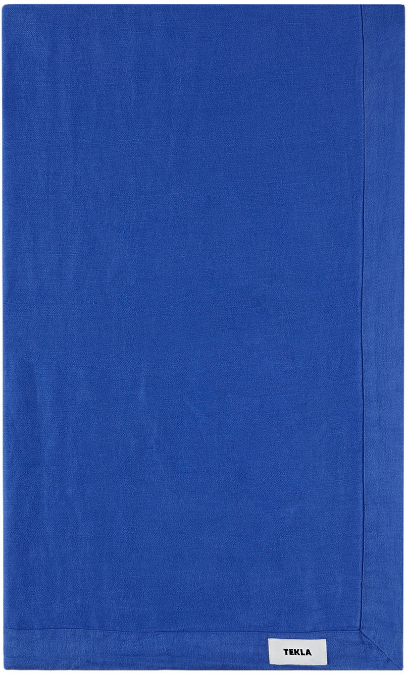 Tekla Blue Linen Table Cloth Tekla Fabrics