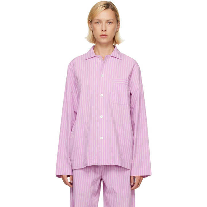 Photo: Tekla Pink Poplin Long-Sleeved Pyjama Shirt