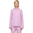 Tekla Pink Poplin Long-Sleeved Pyjama Shirt