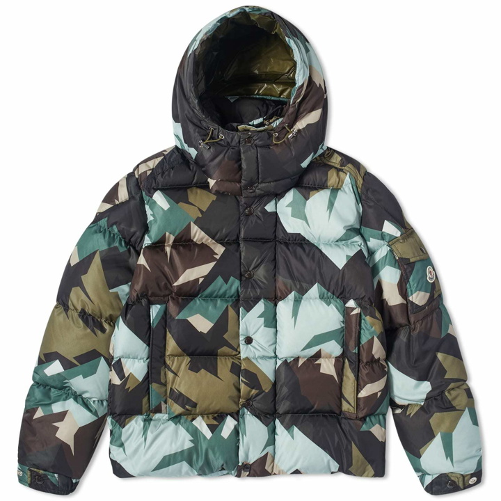 Photo: Moncler Men's Mosa Padded Down Jacket in Green Multi