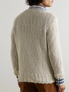 Barena - Tiemo Striped Cotton and Linen-Blend Cardigan - White