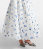 Leo Lin Victoria floral pleated cotton maxi skirt