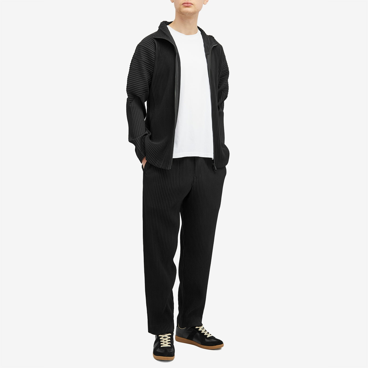 Homme Plissé Issey Miyake Men's Pleated Zip Up Cardigan in