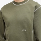 Parel Studios Men's Contrast Crewneck Sweatshirt in Army Green