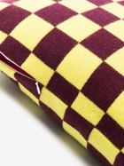 The Elder Statesman Yellow And Red Checkerboard Cashmere Cushion