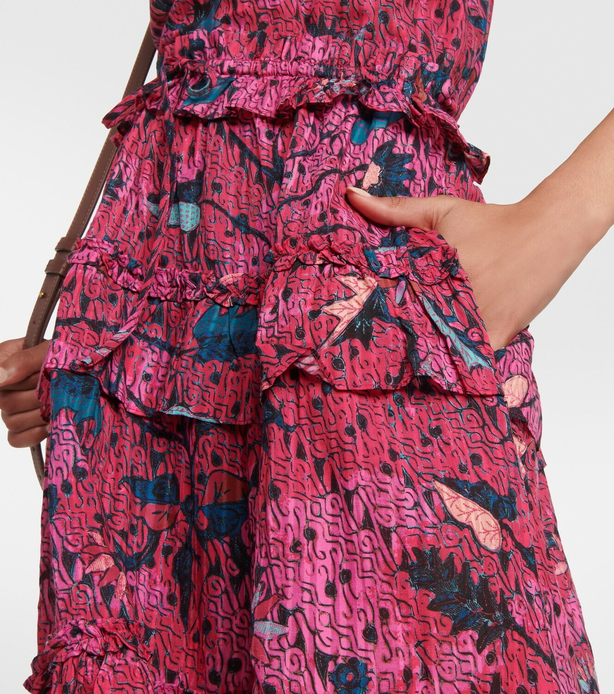 Ulla Johnson Josette tiered cotton-blend midi skirt