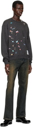 Maison MIHARA YASUHIRO Black Kids Sticker Printed Sweatshirt