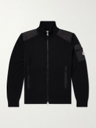 Moncler - Panelled Virgin Wool Zip-Up Cardigan - Black