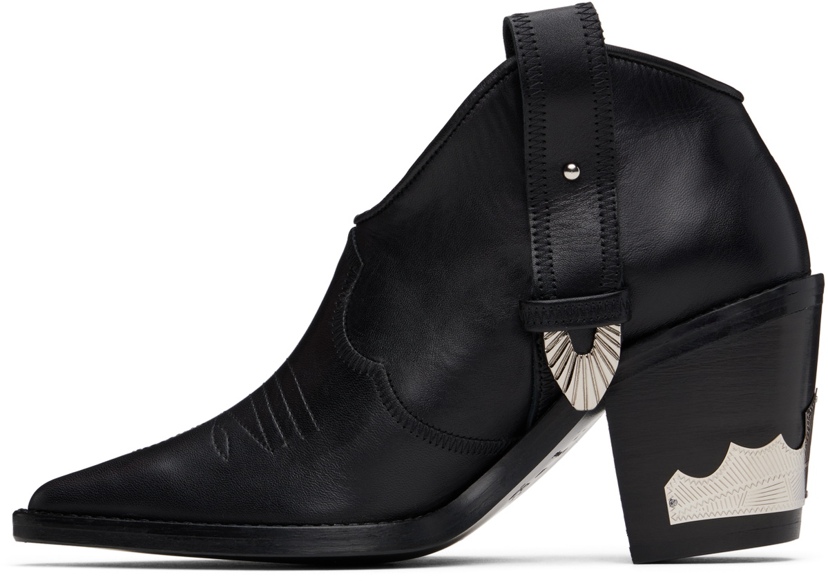 Toga Pulla Black Western Style Ankle Boots
