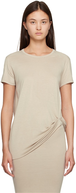 Photo: Rick Owens Lilies Taupe Gathered T-Shirt