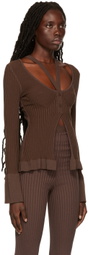 ANDREĀDAMO Brown Layered Cardigan
