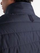 Canali - Leather-Trimmed Quilted Shell Bomber Jacket - Blue