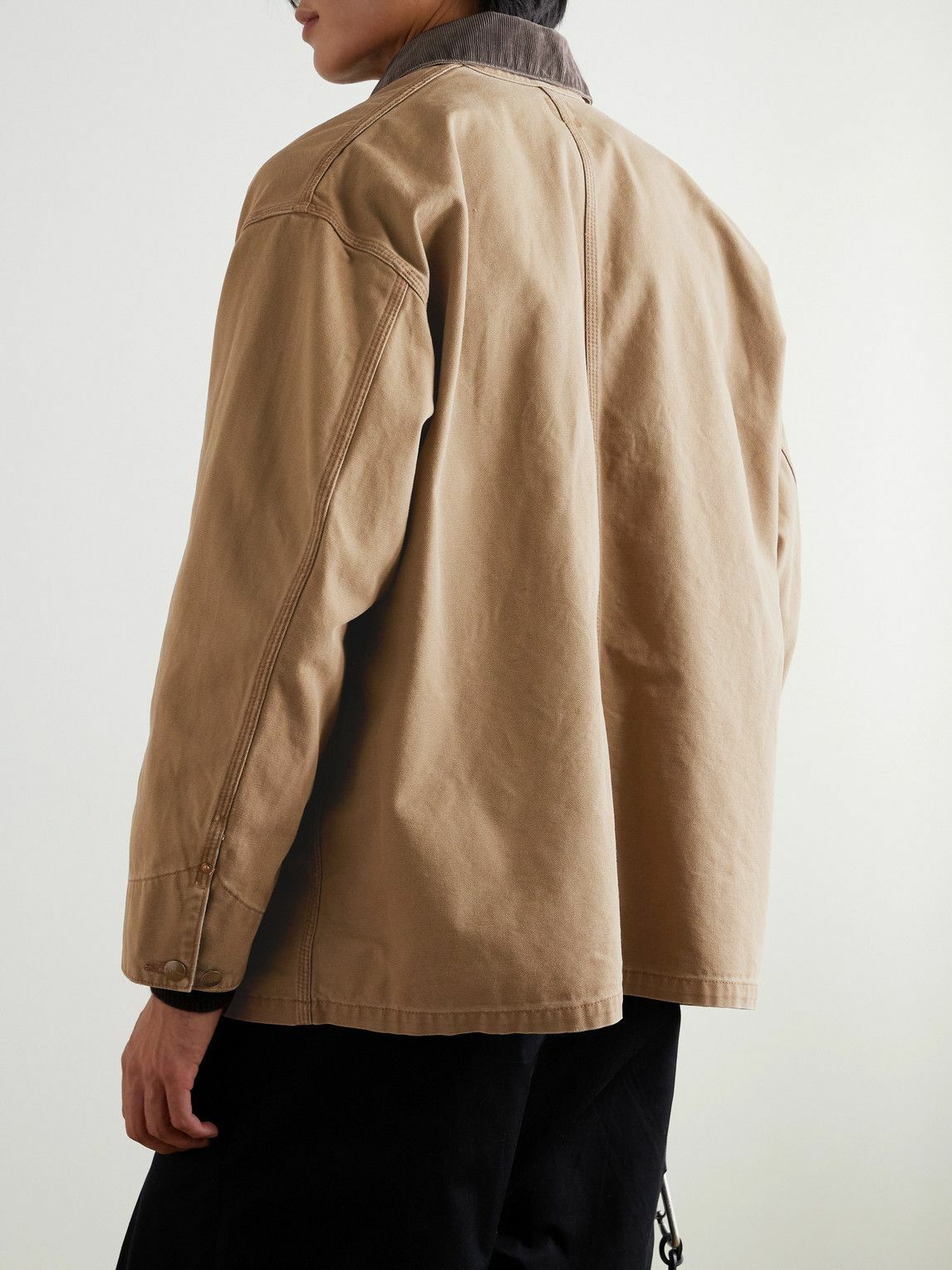 OrSlow - Corduroy-Trimmed Cotton-Canvas Chore Jacket - Brown