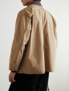 OrSlow - Corduroy-Trimmed Cotton-Canvas Chore Jacket - Brown