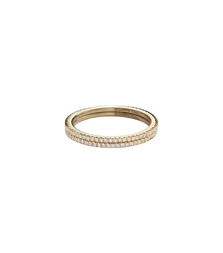 Photo: Suzanne Kalan Mini 18kt gold tech ring jackets with diamonds