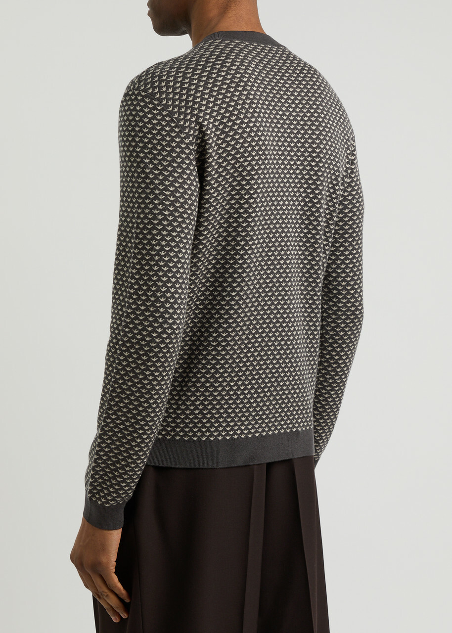 Emporio Armani Logo-monogrammed Knitted Jumper Black