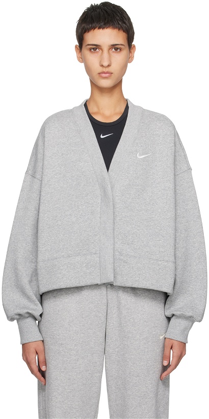 Photo: Nike Gray Over-Oversized Cardigan
