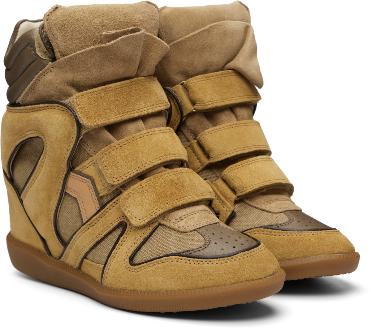Isabel Marant Khaki & Tan Bekett Sneakers