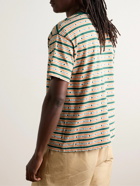 BODE - Scottie Striped Cotton-Jacquard T-Shirt - Green