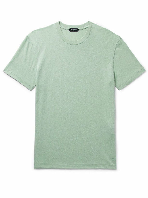 Photo: TOM FORD - Cotton-Blend Jersey T-Shirt - Green