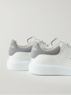 Alexander McQueen - Exaggerated-Sole Suede-Trimmed Leather Sneakers - White