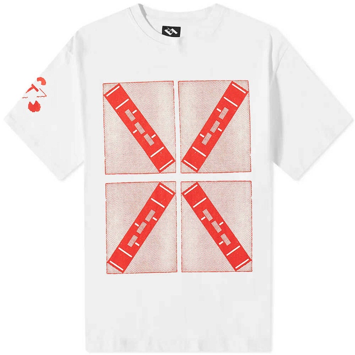 Photo: The Trilogy Tapes Men's 4 Boxes Cross T-Shirt in White