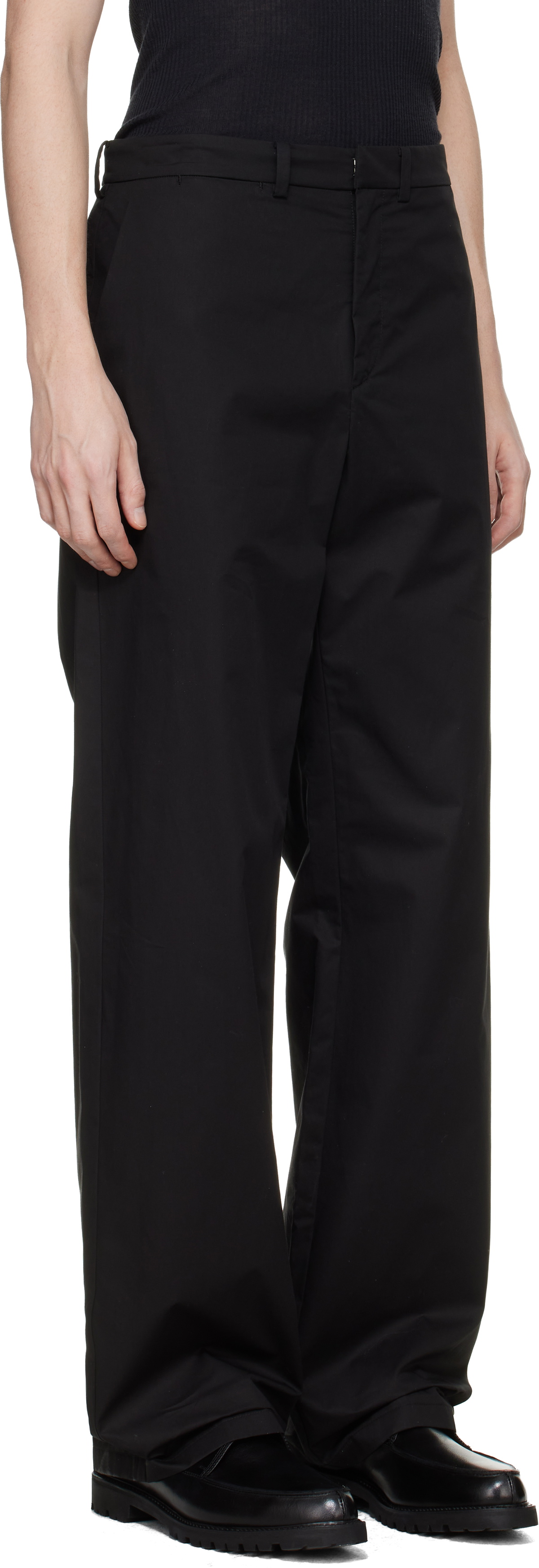 Rier Black Cotton Trousers