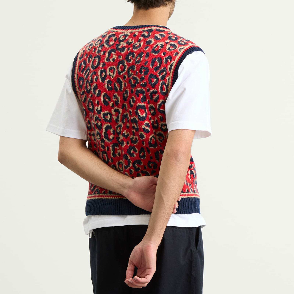 Adidas Men's X Wales Bonner Knit Vest in Collegiate Navy/Magic Beige/Better Scarlet