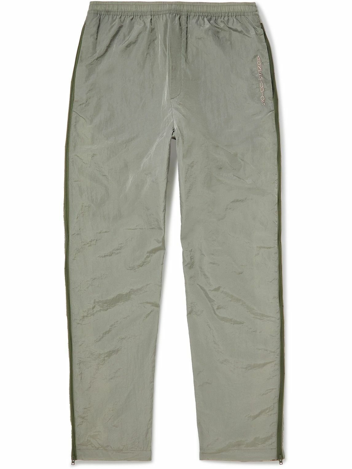 Acne Studios ベルベットカーゴパンツ Acne Studios - Velvet-Trimmed Zip-Detailed Shell Track Pants