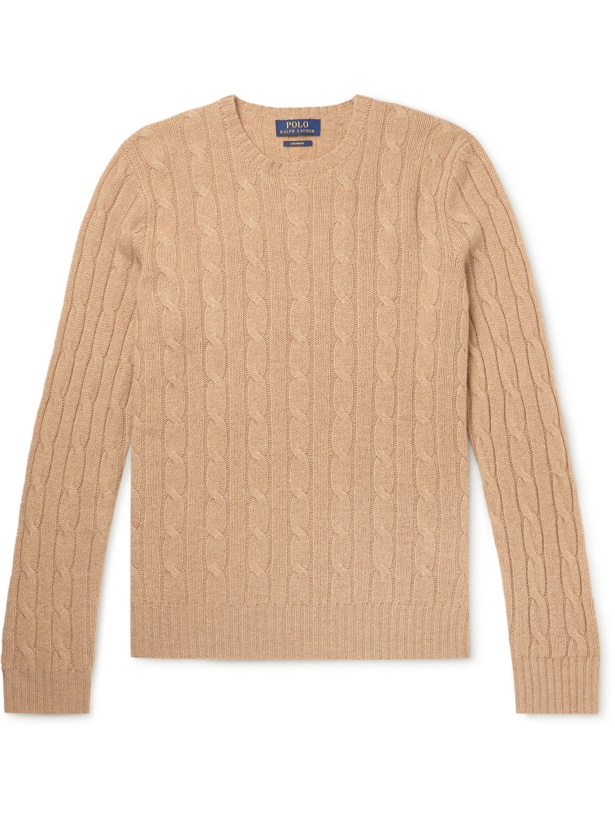Photo: Polo Ralph Lauren - Cable-Knit Cashmere Sweater - Brown