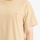 Danton Men's Fine Stripe T-Shirt in Beige/Ecru