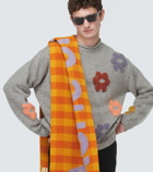 Acne Studios Logo checked wool-blend scarf