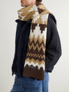 Canada Goose - Logo-Appliquéd Fair Isle Jacquard-Knit Wool and Alpaca-Blend Scarf - Brown
