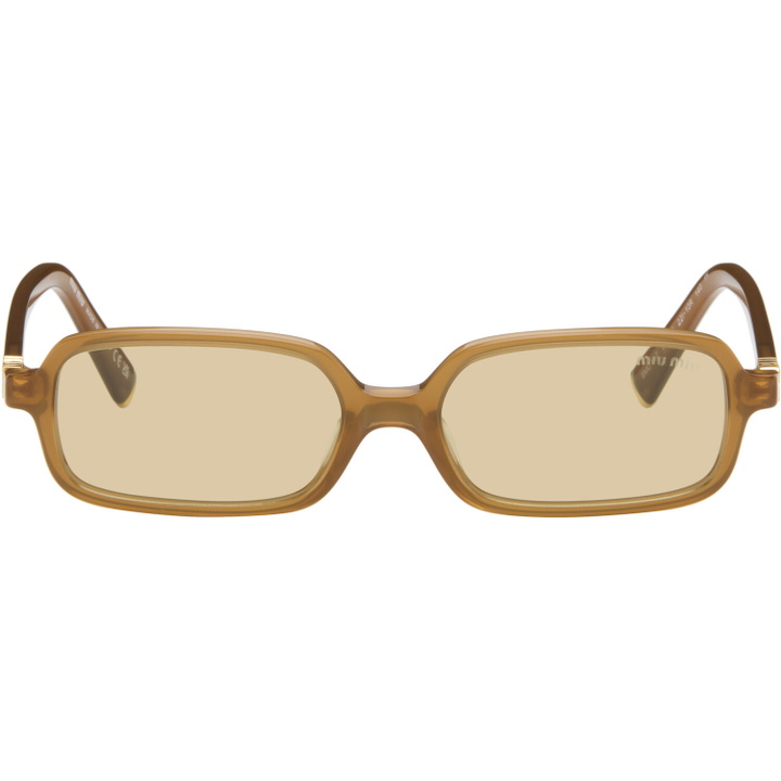 Photo: Miu Miu Eyewear Brown Miu Regard Sunglasses