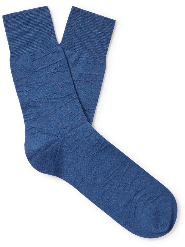 Photo: FALKE - Sensitive Plant Knitted Socks - Blue - EU 39-42