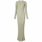 AMI Paris Women's Ribbed Long Sleeve Maxi Dress in Sage