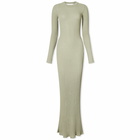 AMI Paris Women's Ribbed Long Sleeve Maxi Dress in Sage