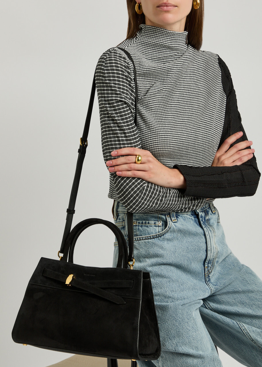 Veronica Beard Dash Suede top Handle bag - Black - One Size
