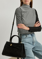 Veronica Beard Dash Suede top Handle bag - Black - One Size