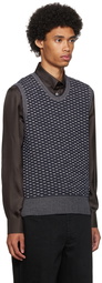 Giorgio Armani Navy Jacquard Vest