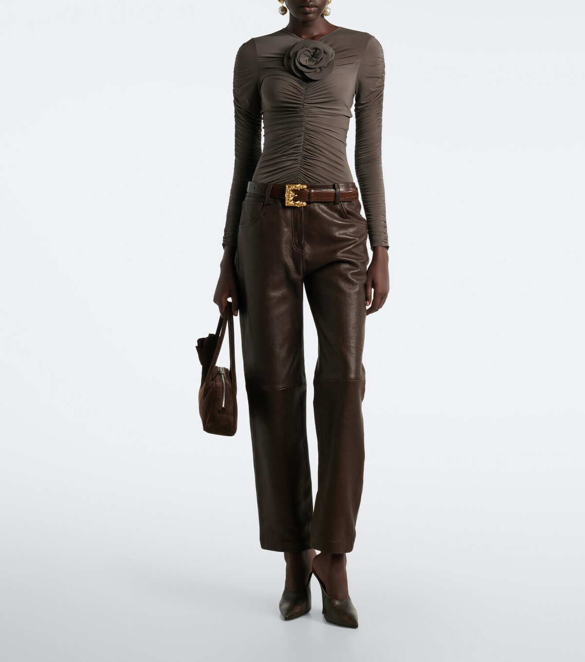 Magda Butrym Floral-appliqué ruched top
