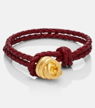 Bottega Veneta Knot braided leather and sterling silver bracelet