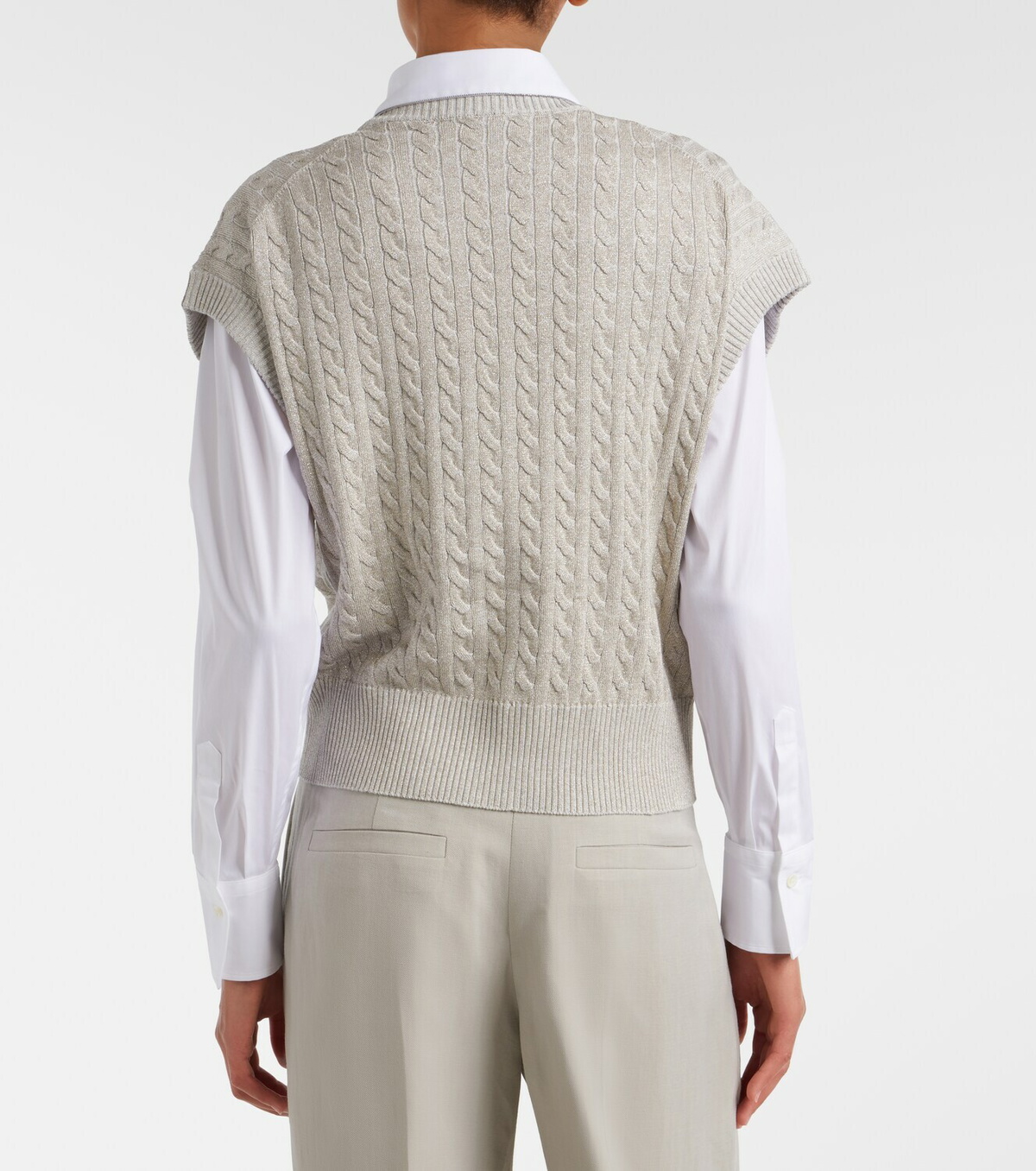 Brunello Cucinelli Cable-knit cotton-blend sweater