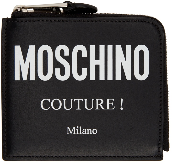 Photo: Moschino Black 'Couture!' Logo Zip Wallet