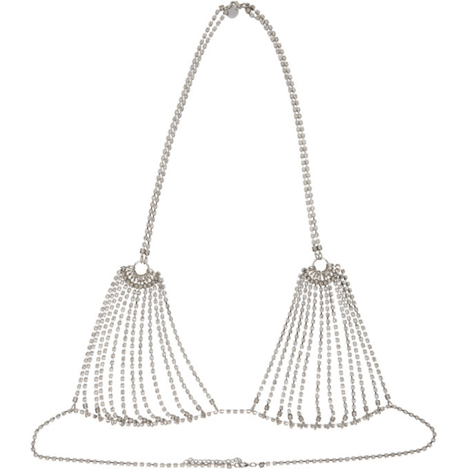 Photo: Random Identities Silver Crystal Bra Necklace
