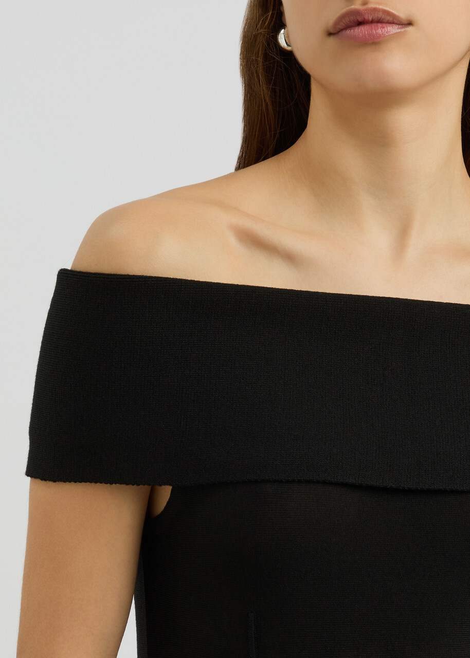 khaite ava off the shoulder pleated wool blend maxi dress Khaite, Ava off-shoulder wool-blend Maxi dress, Women, Brown, S, Dresses, Wool