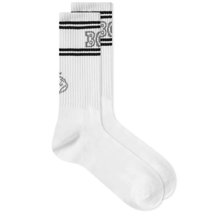 Photo: Polar Skate Co. Men's Big Boy Sock in White/Black/Grey
